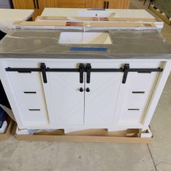 “48” White Bath Vanity with Countertop in Gray $749 