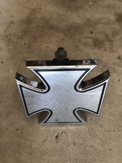 Iron cross tow hitch cover