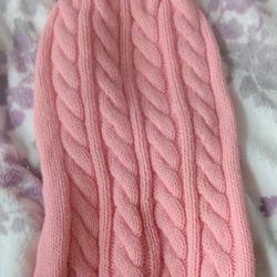 Pink knitted small pet sweater