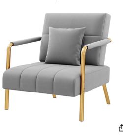 30 inch wide oversize accent armchair velvet light gray NEW