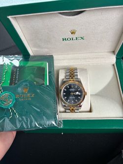 Elegant Two-Tone Rolex Datejust Blue Diamond Dial – Complete Set