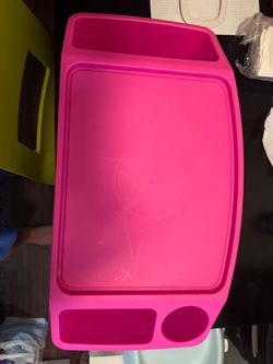 Pink Plastic Lap Desk with Storage Compartments