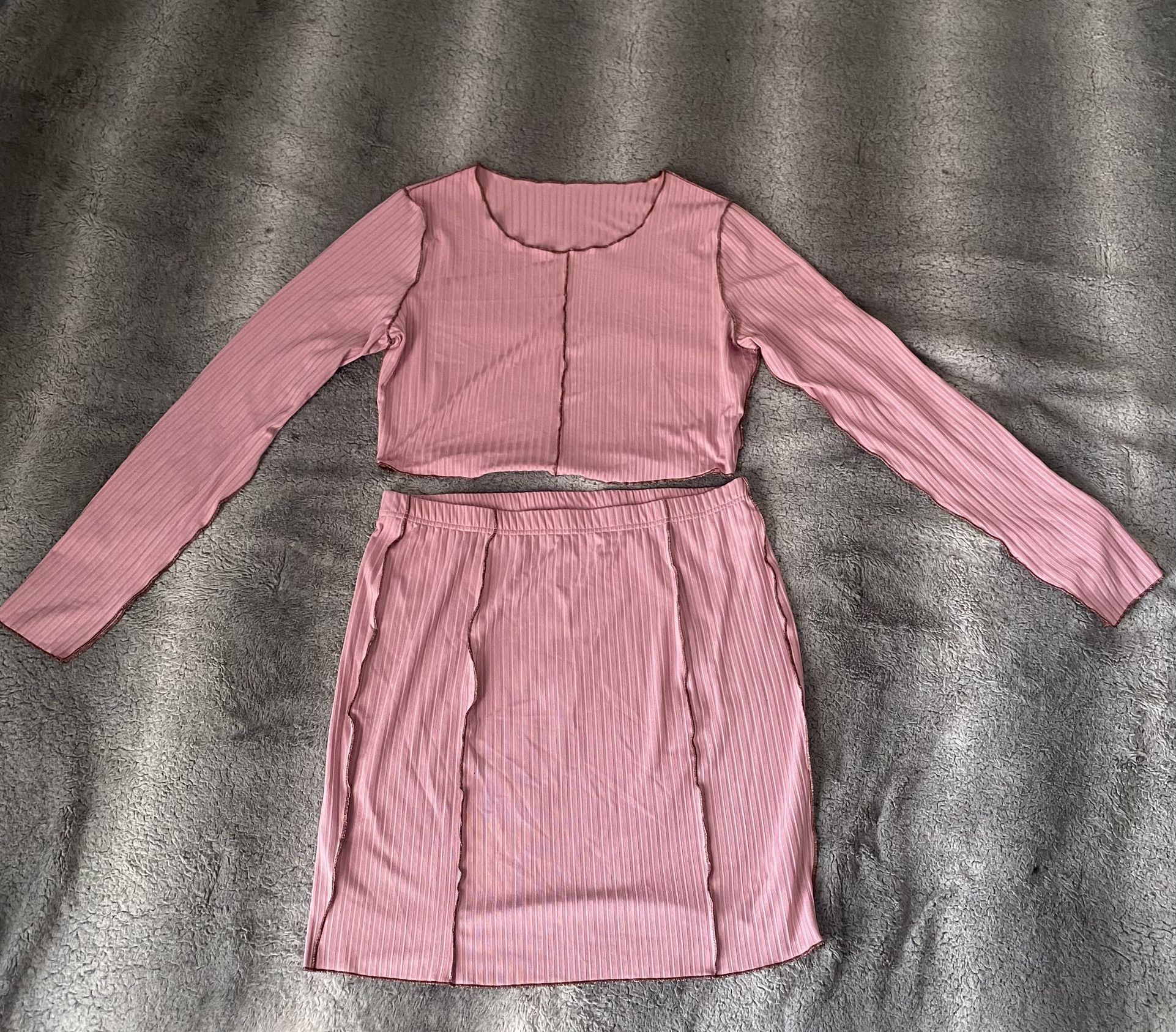 2 Piece Long Sleeve Skirt Set