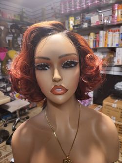 Ginger spice curl 100% Human Hair Hd lace wigs 7x5 250 density
