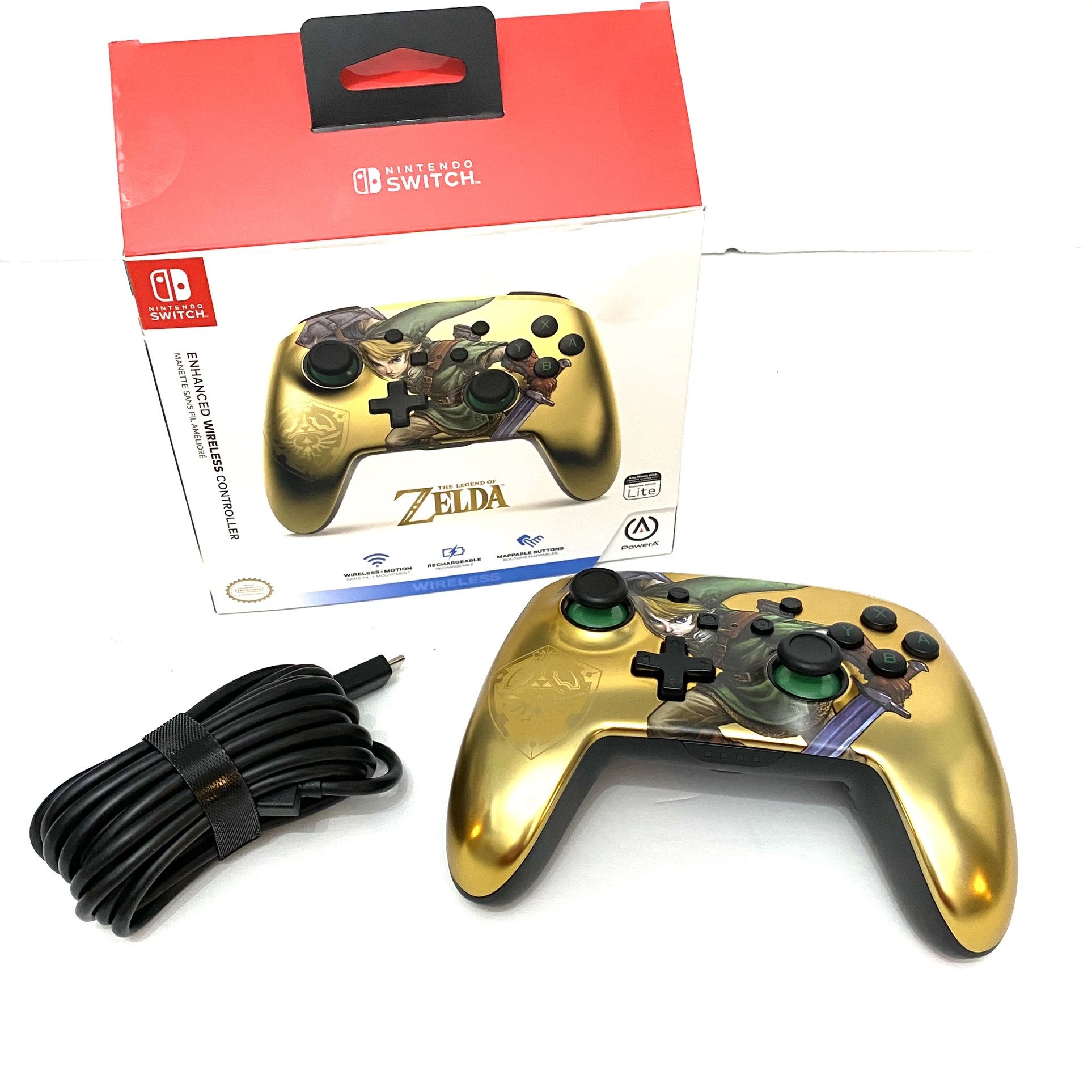 Brand New - Nintendo Switch Power A Wireless Controller Gold Metalic Zelda