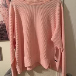 Nine West Plus Size Womens Pink Ribbed Knit activewear sweatshirt size 2X NEW