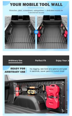 SZYANG 5.8FT Side Bed Molle Panel Compatible with 2019-2025 Chevy Silverado  GMC Sierra 1500 Truck Panel System Replacement for 2019-2025 Chevy Silver