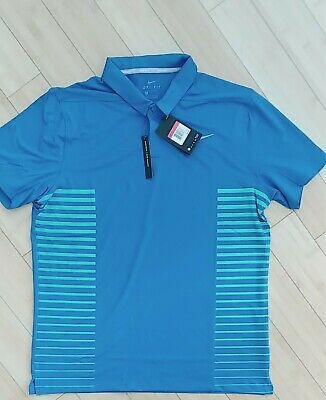 Nike Golf Dri Fit Men's Polo Shirt Blue Short Sleeves