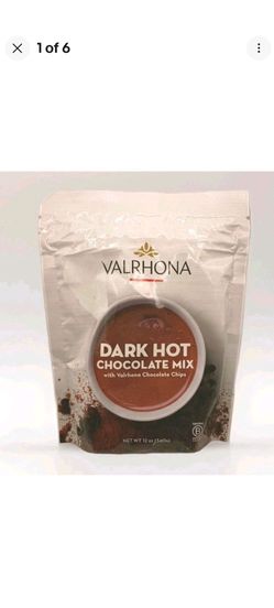 Valrhona Dark Hot Chocolate Mix W/Chocolate Chips Premium Cocoa 12 Oz. Exp 6/27
