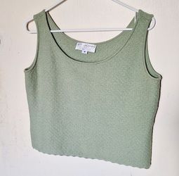 St John By Marie Gray Knits Green Sleeveless Tank Top Size Medium 