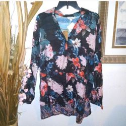Umgee Sheer Floral Shirt Size 1X  *new*