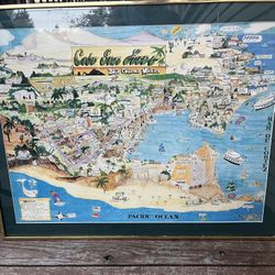 Framed map of Cabo San Lucas