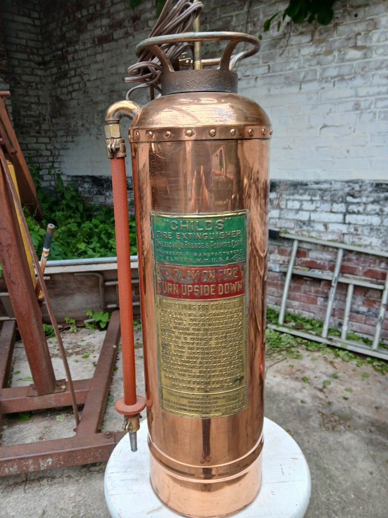 Vintage Copper Fire Extinguisher Lamp
