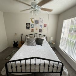 Full Sized Metal Bedframe And mattress 