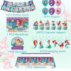 Little Mermaid Birthday Decorations Pack 