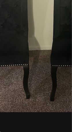 Black Upholstered Chairs with Nailhead Trim
