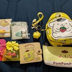 Sanrio Pom Pom Purina Set +Pochacco Hair Clips 