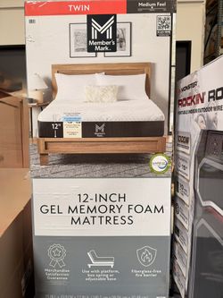 Members Mark Twin Size Gel Memory Foam Medium Firm Mattress Brand New In Box 