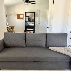IKEA FRIHETEN Sleeper sofa, Hyllie dark gray Couch