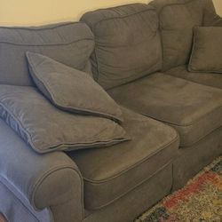 Couch, Large Grey Fabric