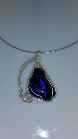 Handmade Wire Art Dichroic Glass Necklace