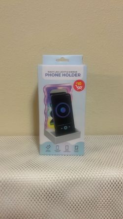 Wavy LED Light & Mirror Phone Holder for Desk School Office Work Business