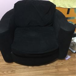 Rolling  Spinning Antique Chair Velvet 