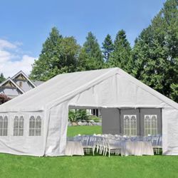 20 ft. x 20 ft. Large Wedding Party Tent Commercial Event Canopy with Removable Sidewalls, White