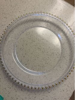 Gold Beaded Rim Plastic Plates