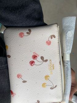 Coach cherry wristlet purse