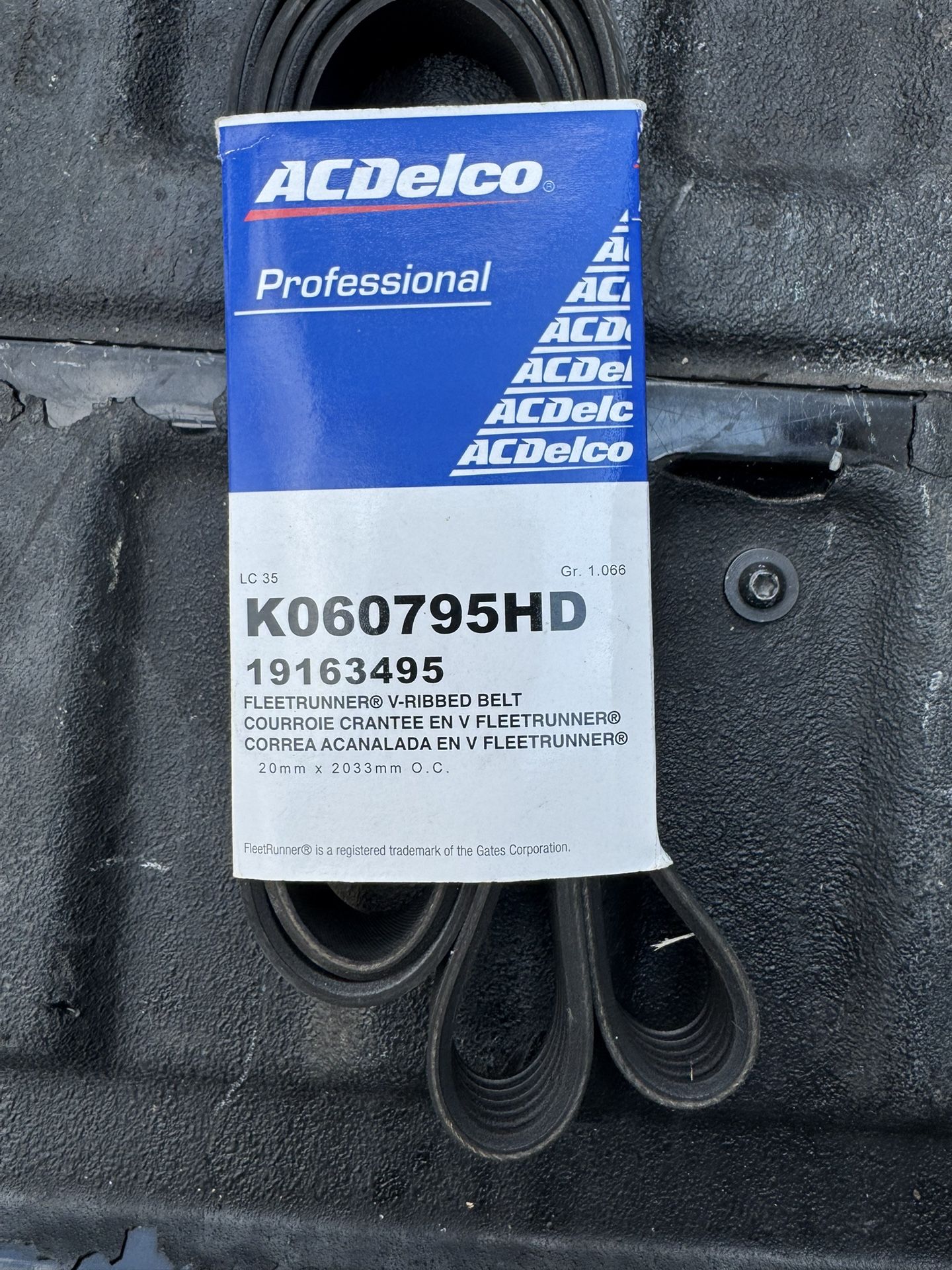 ACDelco Professional K060795HD FleetRunner V-Ribbed Belt. Fits 2012 Dodge Ram 1500