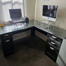 Computer Desk With Glass Top