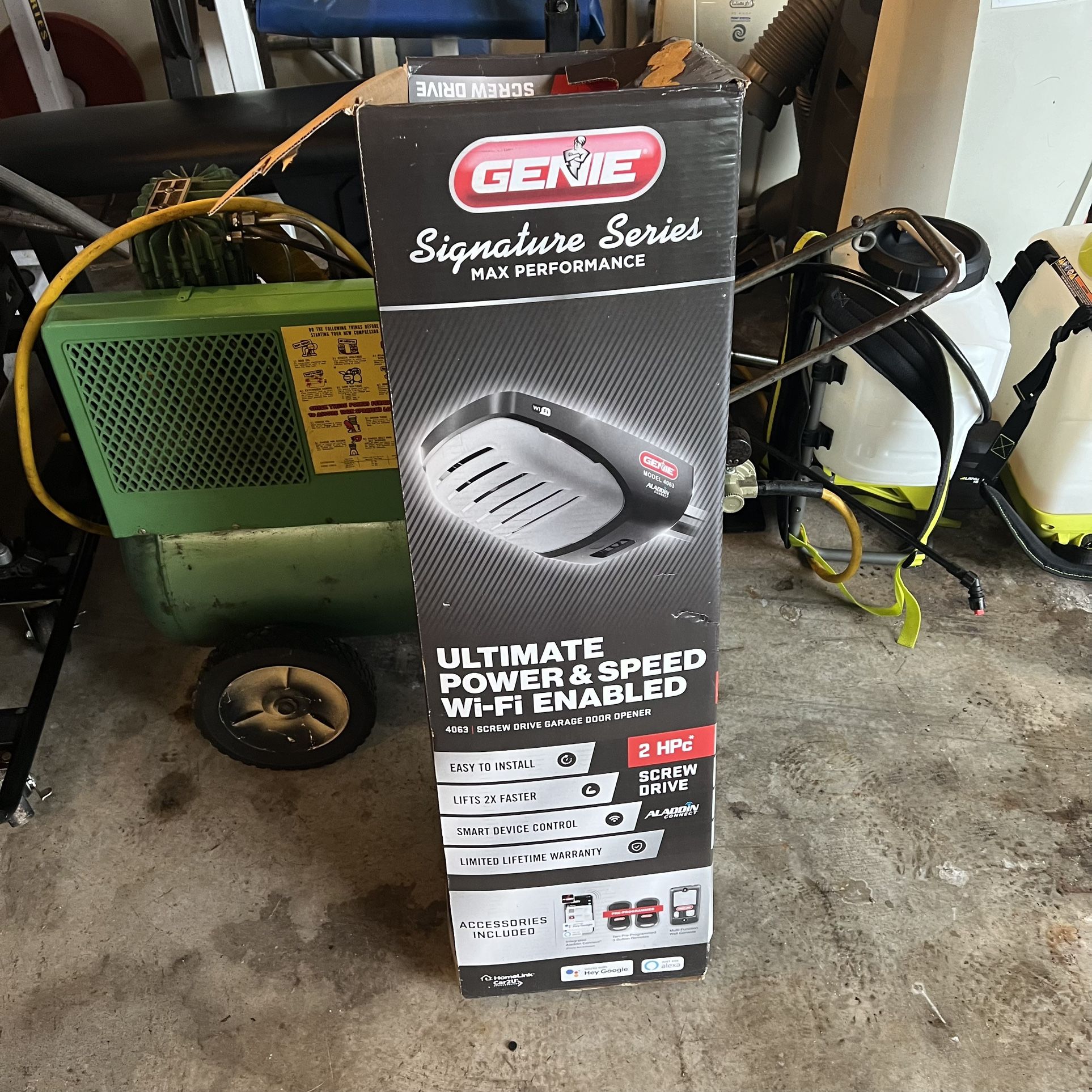 Used Genie Mach Force model 4063-TNMSV Garage Door Opener