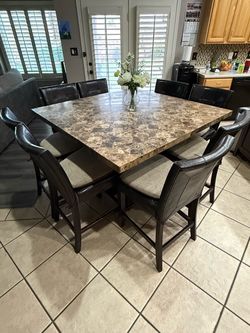 Counter-Height Dining Table & 8 Chairs