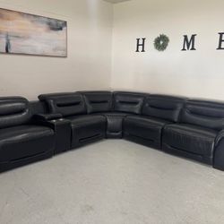 6 Piece Navy Gallia Way ( Genuine Top-Grain Leather FREE DELIVERY