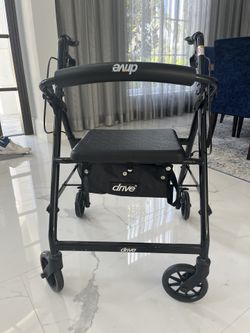 Drive Medical R726BK Foldable Walker W/Seat