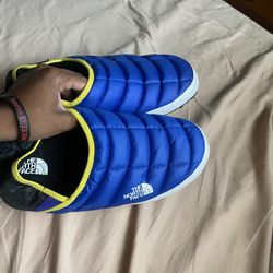 Blue Northface Puffer Slides