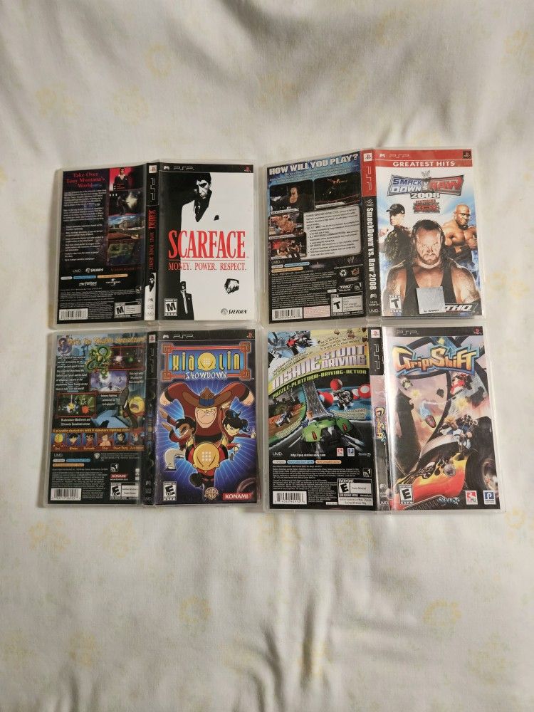 PlayStation PSP Video Games Scarface $35,SmackdownVsRaw 15,Other Games $10 Each