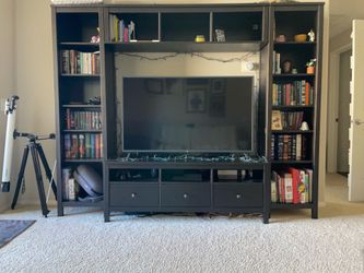IKEA Hemnes TV Storage Unity Combination Entertainment Center - Black-Brown