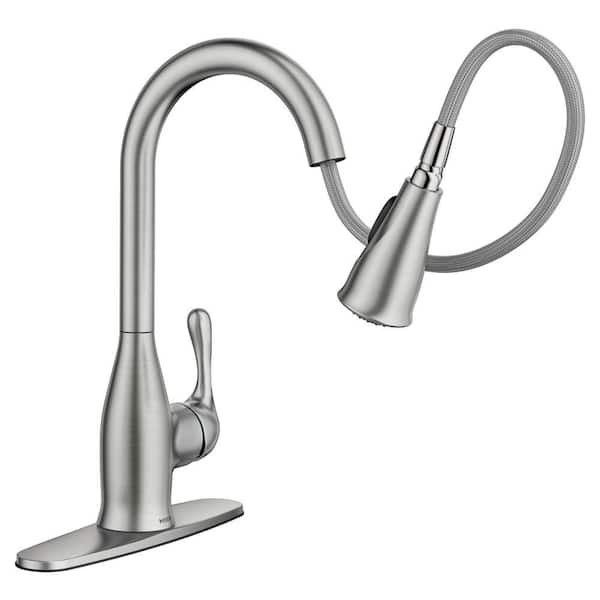 Moen...Kaden Single Handle Pull-Down Sprayer Kitchen Faucet With Reflex And Power Clean In Spot Resist Stainless.