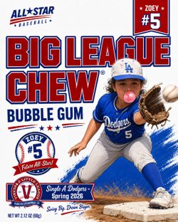 CUSTOM Big League Chew Bubble Gum - Team Packs