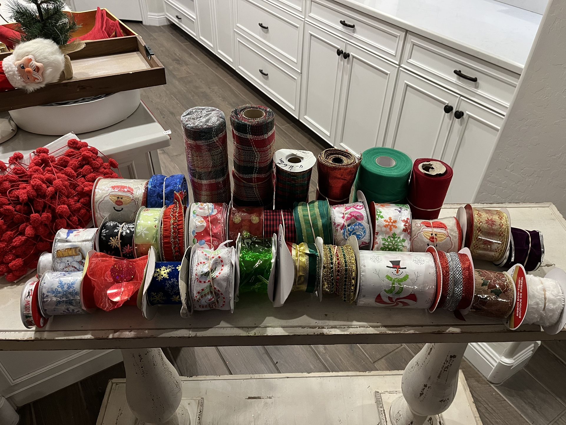 35 Rolls Of Christmas Ribbon - $2-$3 Each Roll