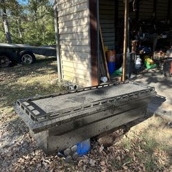 Tractor supply tool box with rails 