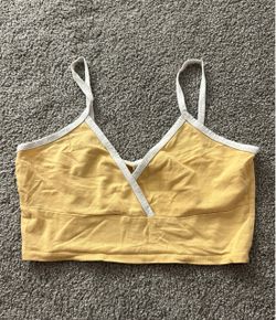 Yellow Bralette with White Trim