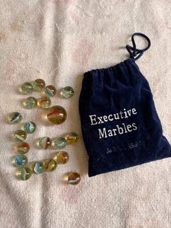 Vintage Executive Marbles Set with Velvet Bag