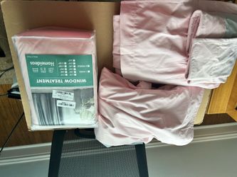 Homeideas Pink Blackout Curtains (4 Panels)