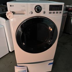 LG FRONT LOAD GAS DRYER WITH PEDESTAL 