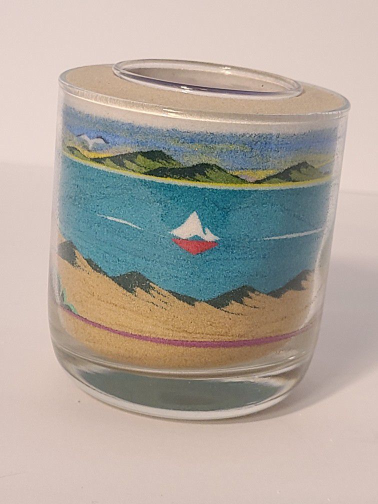 Sand Art Candle Made By Rainbow Way Ltd USA 