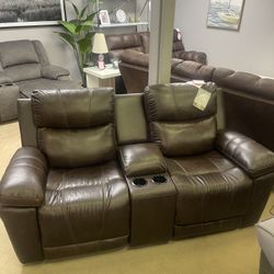 Edmar Chocolate Power Reclining Loveseat