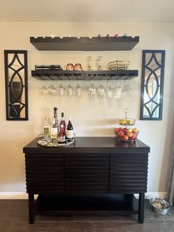 Bar cabinet and wine storage from pottery barn